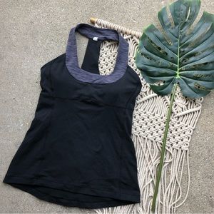 Luluemon Black Scoop Neck Tank Top Size 6